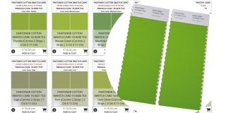 PANTONE ® COTTON SWATCH CARD in 2801 COLORI UNICI, doppio strato, tagliato in 2 strisce di 5 cm x 11 cm ciascuna....